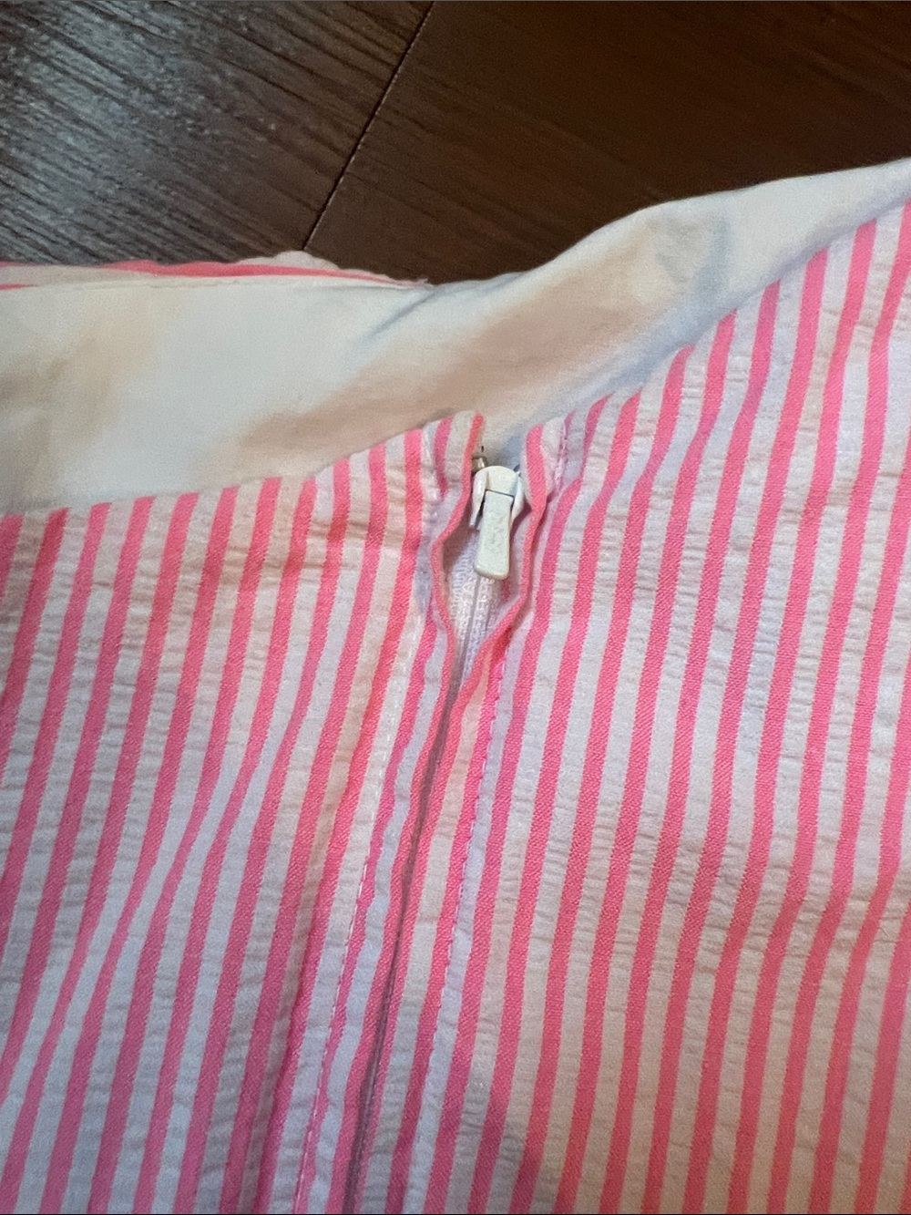 Lilly Pulitzer Pink & White Striped One-Shoulder Ruffle Summer Dress - Picture 7 of 7
